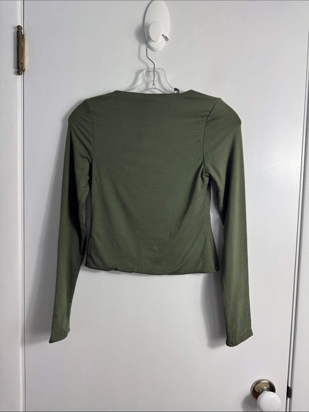 NWT RE ONA Signature Long Sleeve Top in Olive Size Small - Picture 6 of 11